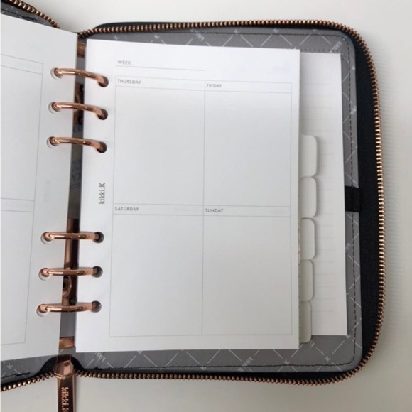 Kikki.K B6 Black Croco Leather Zippered Planner - Picture 7 of 12